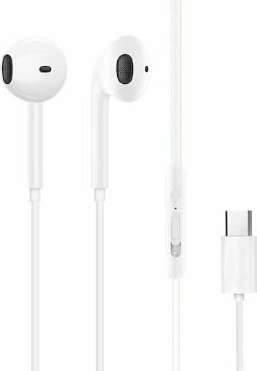Dudao X3C Earbuds Handsfree με Βύσμα USB-C Λευκό