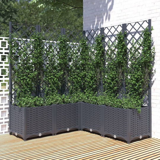 vidaXL Planter Box Plastic Gray 120x120x136cm.