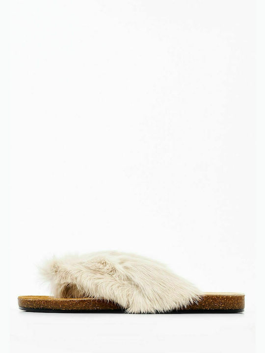 Women's Flats Aruba.Fur Beige Fur Mortoglou