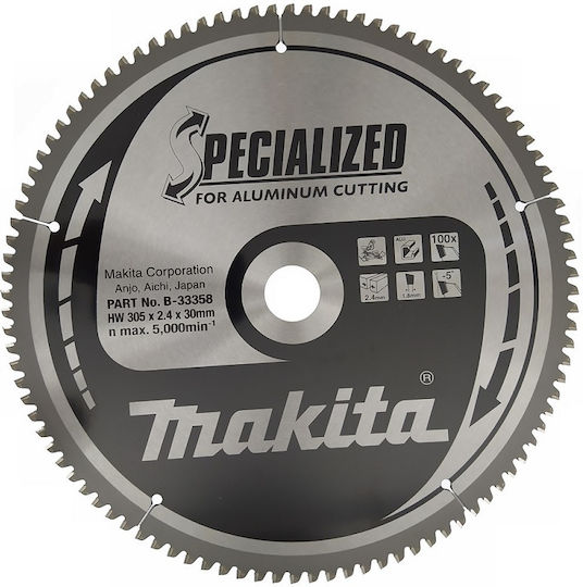Makita Δίσκος Κοπής Αλουμινίου με 100 Δόντια 305mm