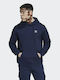 Adidas Adicolor Essentials Trefoil Ανδρικό Φούτερ με Κουκούλα και Τσέπες Navy Μπλε