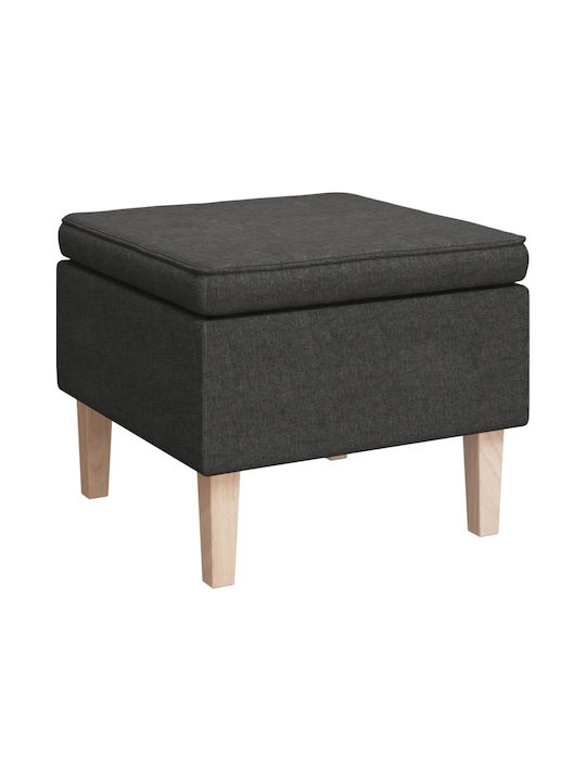 Stool Footstool Upholstered with Fabric Dark Gr...