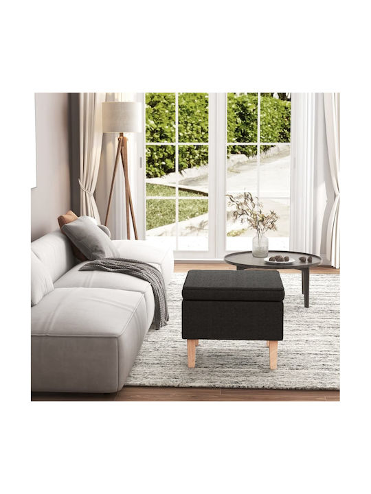 Fabric Upholstered Black Footstool 55x54.5x42cm