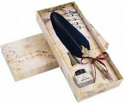 CALLIGRAPHY SET RETRO CASSETTE FEATHER PEN SET- BLACK