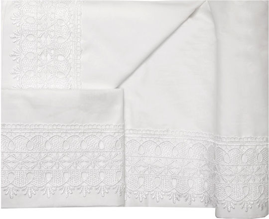 Viopros Νο4 Bridal Set 4pcs with Lace White 240x265cm