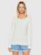 Women's Blouse Cotton Long Sleeve with V Neckline White