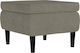 Stool Footstool Upholstered with Fabric Light grey 55x54.5x42cm