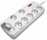 7-Outlet Power Strip with Surge Protection White