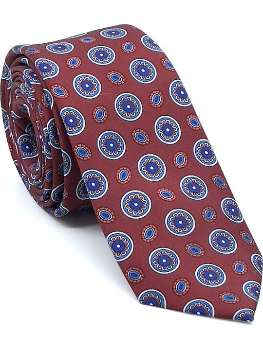 Legend Accessories Silk Men's Tie Printed Burgundy