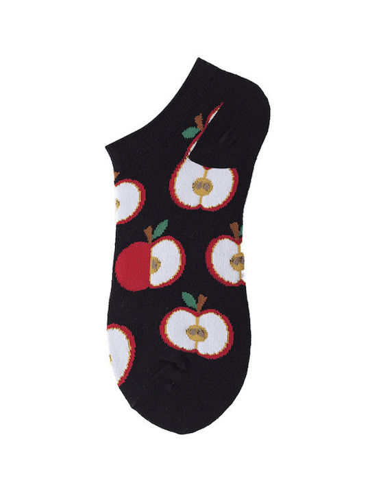Pass Anatomic Apples Patterned Socks Black