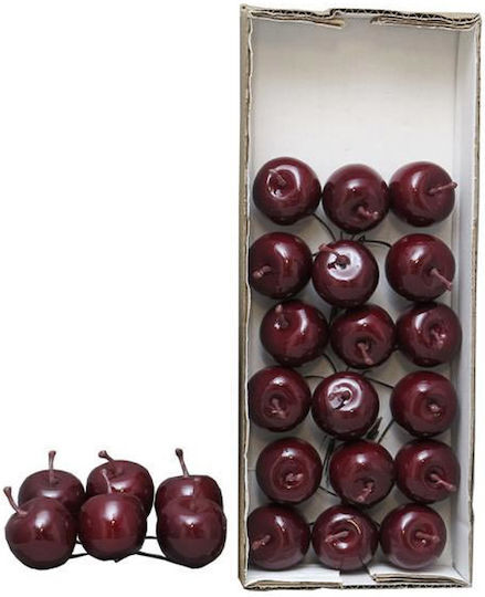 Supergreens Set of Decorative Apples made of Plastic Dark Red 3.5x3.5cm 24pcs