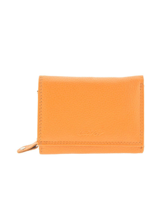 Lavor Small Leather Women's Wallet with RFID Orange