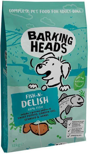 Barking Heads Fish-n-Delish 12kg Ξηρά Τροφή Σκύλων χωρίς Σιτηρά με Ψάρια