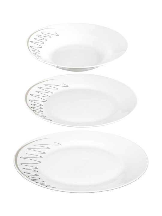 Secret de Gourmet Esquisse Alb Porțelan Set de Vase 18buc