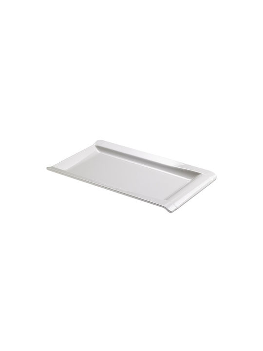 Leone Teller Untiefe Rechteckig aus Melamin Weiß 33x20cm