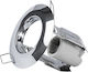 GloboStar Aliba Round Metallic Recessed Spot with Socket E14 Silver 9.2x9.2cm. 1pcs