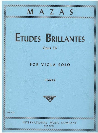 International Music Company Mazas Etudes Brillantes Op.36 Παρτιτούρα για Βιόλα