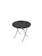 Mountain Top Table Kitchen Collapsible Wooden with Metal Frame Black 90x90x75cm