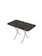 Mountain Top Table Kitchen Collapsible Wooden with Metal Frame Black 120x70x75cm