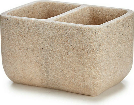 BigBuy Θήκη για σφουγγάρι από Πλαστικό Μπεζ 7x12cm