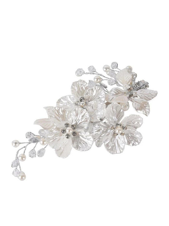 Beautifly Bridal Quaff Λουλούδια & Κρυσταλλάκια Silver