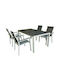 Bianca Outdoor Dining Room Set 5 Pieces Gray