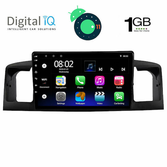 Digital IQ Ηχοσύστημα Αυτοκινήτου για Toyota Corolla 2001-2006 (Bluetooth/USB/AUX/WiFi/GPS/Apple-Carplay/Android-Auto/CD) με Οθόνη Αφής 9"