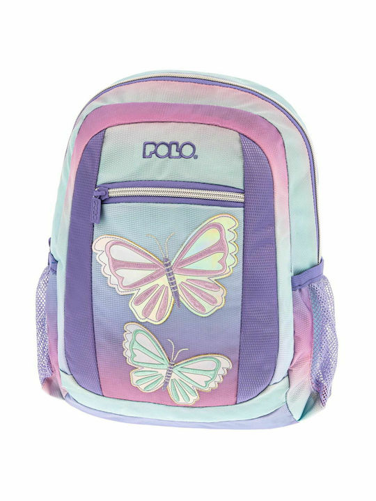 Polo Bambino Butterfly Σχολική Τσάντα Πλάτης Νηπιαγωγείου σε Μωβ χρώμα 7lt