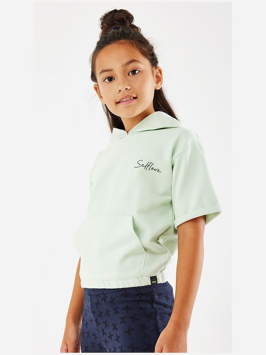 Crop Top pentru copii Cu mânecă scurtă Verde