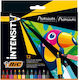 BIC Intensity Premium Colouring Felt Pens Neon Drawing Markers 0.73mm with Black Body and Comfortable Rubber Grip Thin Set 12pcs