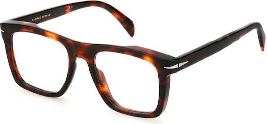 David Beckham Plastic Eyeglass Frame Brown Tortoise DB 7020/BOLD KVI