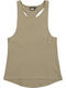 Quill Fit Tank Γυναικεία Καλοκαιρινή Μπλούζα Βαμβακερή Αμάνικη Χακί