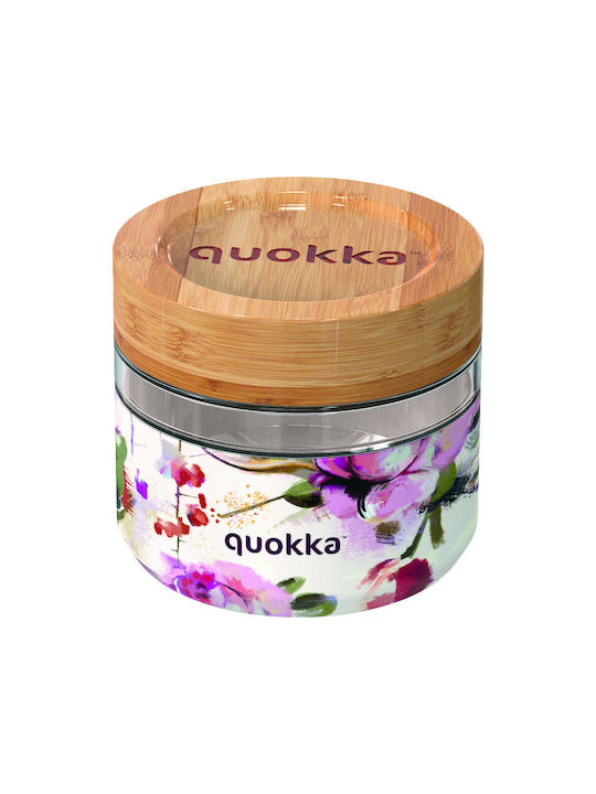 Quokka Deli Dark Flowers Δοχείο Φαγητού Γυάλινο Πολύχρωμο 500ml
