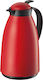 Cilio Imola Jug Thermos Glass 1lt Red with Handle 544343