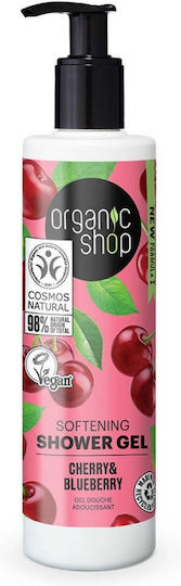 Organic Shop Cherry & Blueberry Schaumbad in Gel mit Glycerin & Duft Kirsche 280ml