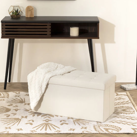 Lysandre Beige Stoff Bankhocker Mit Stauraum 76x38x38cm