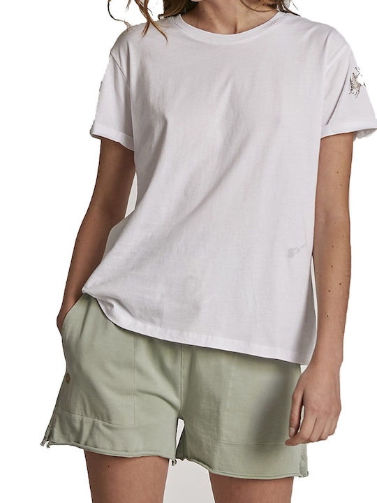 La Martina Damen T-Shirt Weiß