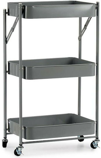 Kinvara Lebensmittelregal Kunststoff 3 Ebenen Grau S3609934