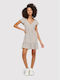 Only Calypso Sommer Mini Kleid mit Rüschen Beige