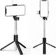P20S Selfie-Stick Handy-Stative Bluetooth mit Aufhelllicht Schwarz
