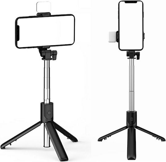P20S Selfie-Stick Handy-Stative Bluetooth mit Aufhelllicht Schwarz