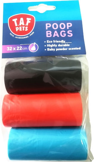 T.A.F. Pets Dog Waste Bags Pink 3 Rolls of 18pcs
