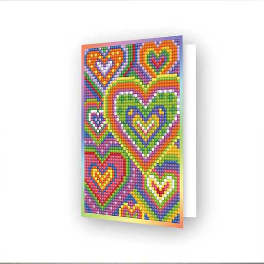 Diamond Dotz Card Diamond Painting Kit Carte de salut Mozaic in forma de inima DDG.037