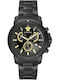 Versace New Chrono Ανδρικό Ρολόι 45mm Χρονογράφος Μπαταρίας με Μαύρο Μεταλλικό Μπρασελέ
