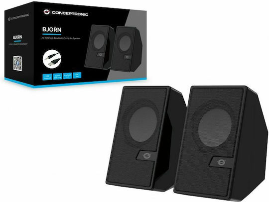Conceptronic BJORN Ηχεία Υπολογιστή 2.0 με Bluetooth και Ισχύ 6W Μαύρα