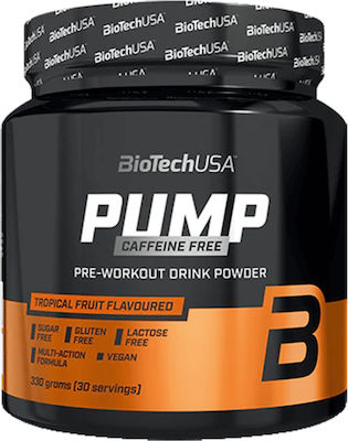 Biotech USA Pump Caffeine Free Pre Workout Supplement 330gr Tropical Fruit