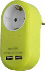 Entac EPAG-1EE-2USB-L Μονόπριζο Πράσινο