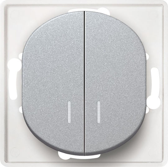 Aling Conel Eon Recessed Wall Switch Lighting Two-Way without Frame Silver