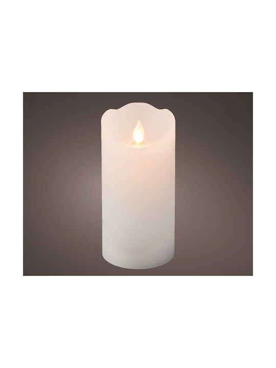 Kaemingk Διακοσμητικό Φωτιστικό Κερί LED Μπαταρίας σε Λευκό Χρώμα