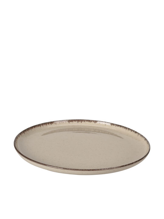 Zaros Plate Shallow made of Porcelain Beige with Diameter 27cm